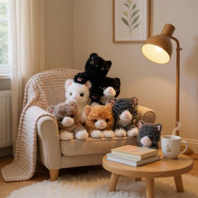 sept-chats-realiste-au-salon-coucher-sur-divan
