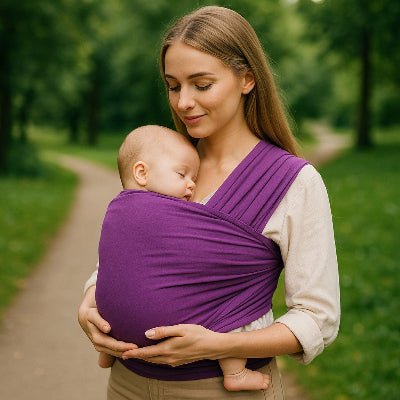 echarpe-de-portage-mauve-avec-maman