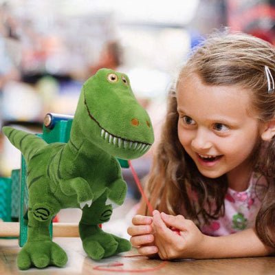 peluche-pour-enfant-dinosaure-avec-une-petite-fille
