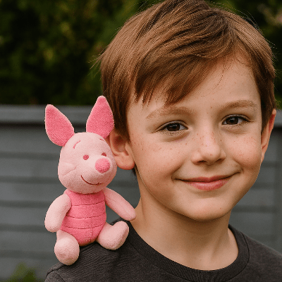 jolie-peluche-aimanter-de-porcinet-sur-epaule