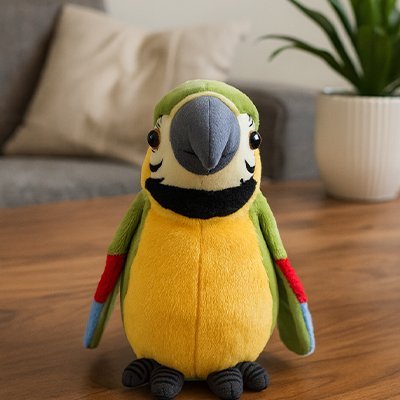 jolie-peluche-interactive-perroquet-multicolor
