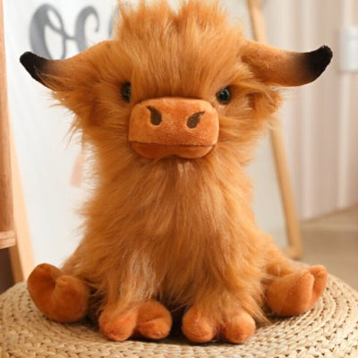 peluche-vache-poil-long-brune