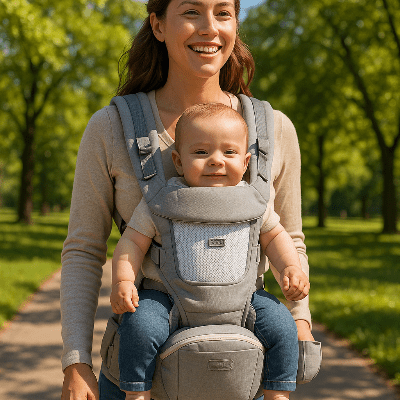 porte-bebe-avec-une-maman-qui-porte-sont-bébé-en-randonner