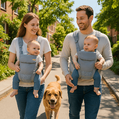 maman-et-papa-qui-se-balade-avec-leur-jumeau-dans-un-porte-bebe