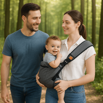 maman-et-papa-qui-se-balade-avec-ebe-dans-sa-chanceliere